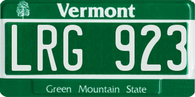 VT license plate LRG923