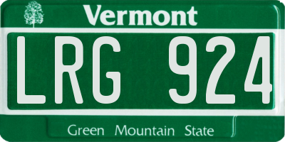 VT license plate LRG924