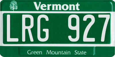 VT license plate LRG927