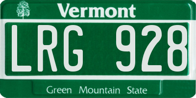 VT license plate LRG928
