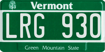 VT license plate LRG930