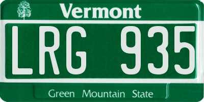 VT license plate LRG935