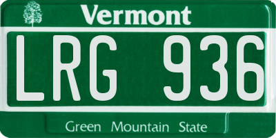 VT license plate LRG936