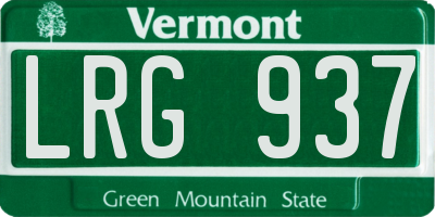 VT license plate LRG937