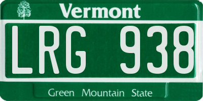 VT license plate LRG938