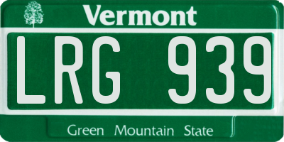 VT license plate LRG939