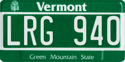 VT license plate LRG940