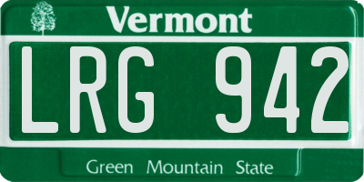 VT license plate LRG942