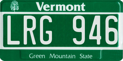VT license plate LRG946