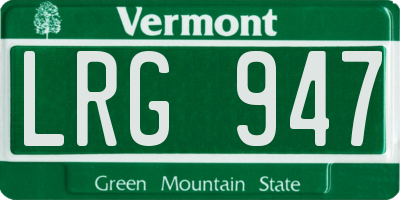 VT license plate LRG947