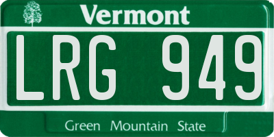 VT license plate LRG949