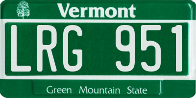 VT license plate LRG951