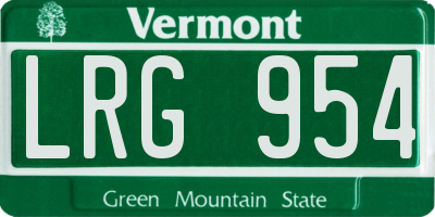 VT license plate LRG954