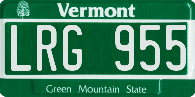 VT license plate LRG955