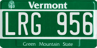 VT license plate LRG956