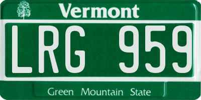 VT license plate LRG959