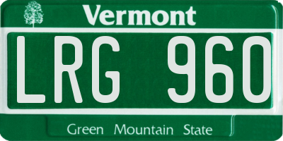 VT license plate LRG960