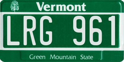 VT license plate LRG961