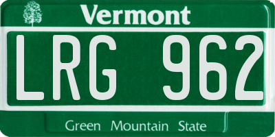 VT license plate LRG962