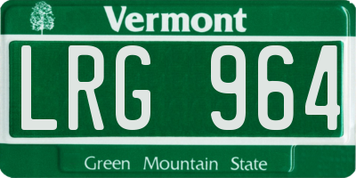 VT license plate LRG964