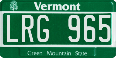 VT license plate LRG965