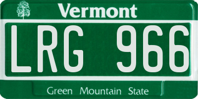 VT license plate LRG966