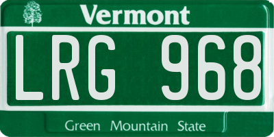 VT license plate LRG968