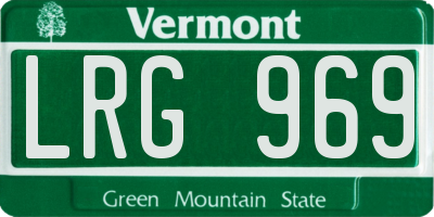 VT license plate LRG969