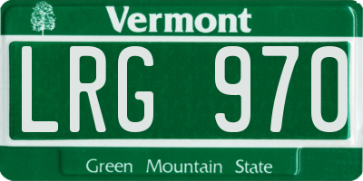 VT license plate LRG970