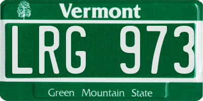VT license plate LRG973