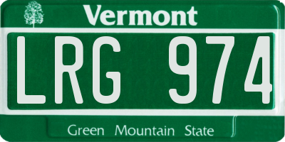 VT license plate LRG974