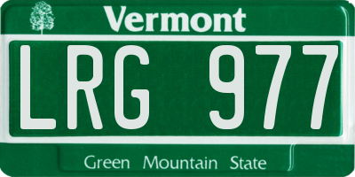 VT license plate LRG977