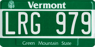 VT license plate LRG979