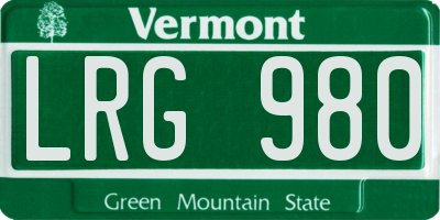 VT license plate LRG980