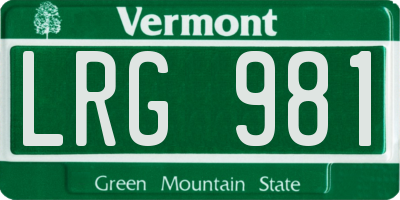 VT license plate LRG981