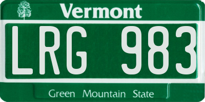 VT license plate LRG983