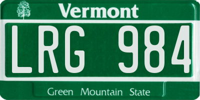 VT license plate LRG984