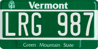 VT license plate LRG987