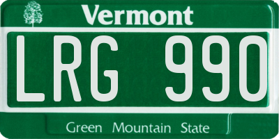 VT license plate LRG990