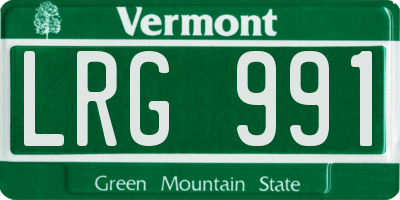 VT license plate LRG991