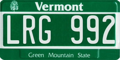 VT license plate LRG992
