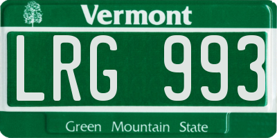 VT license plate LRG993