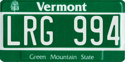 VT license plate LRG994