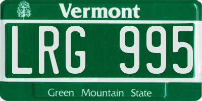 VT license plate LRG995