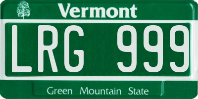 VT license plate LRG999