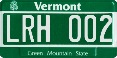 VT license plate LRH002