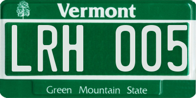 VT license plate LRH005