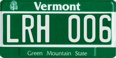 VT license plate LRH006