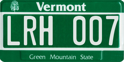 VT license plate LRH007