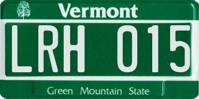 VT license plate LRH015